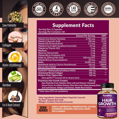PureBite™ Hair Growth Vitamins for Women