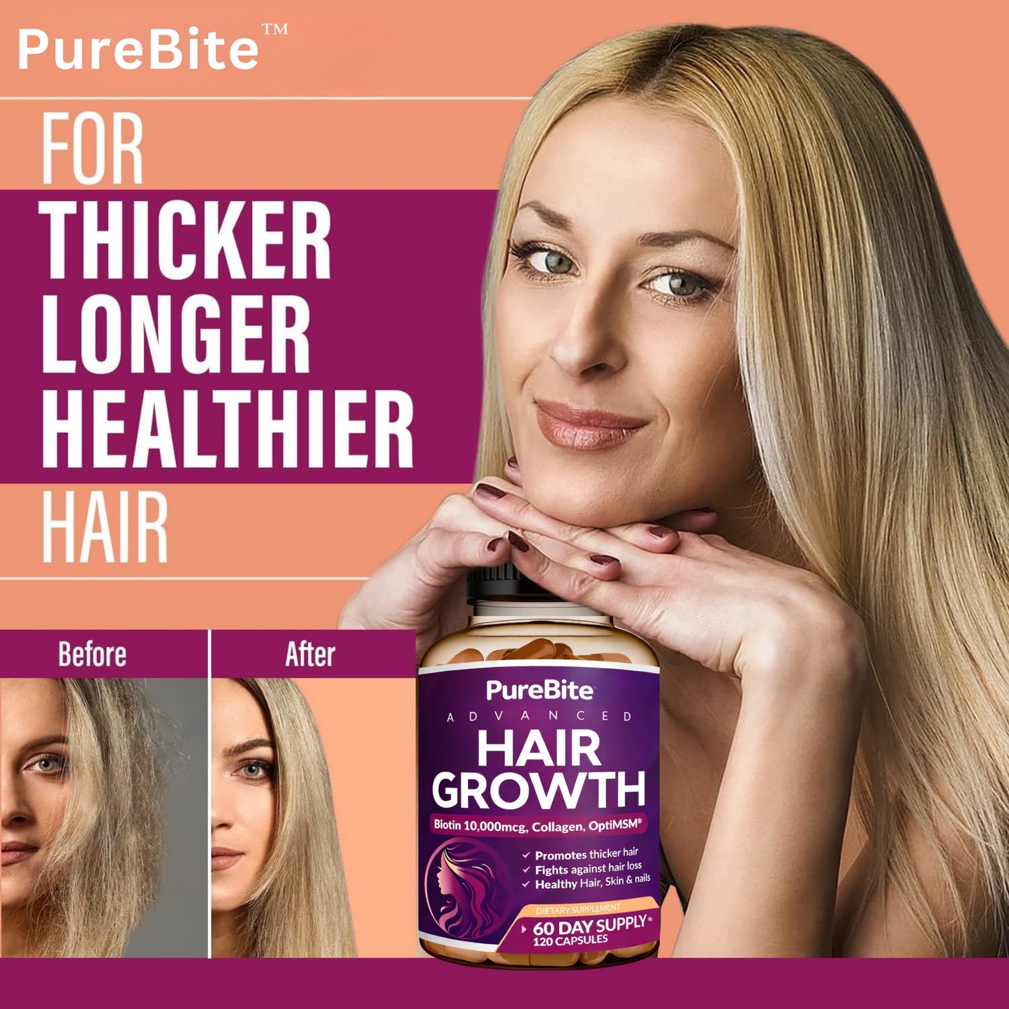 PureBite™ Hair Growth Vitamins for Women